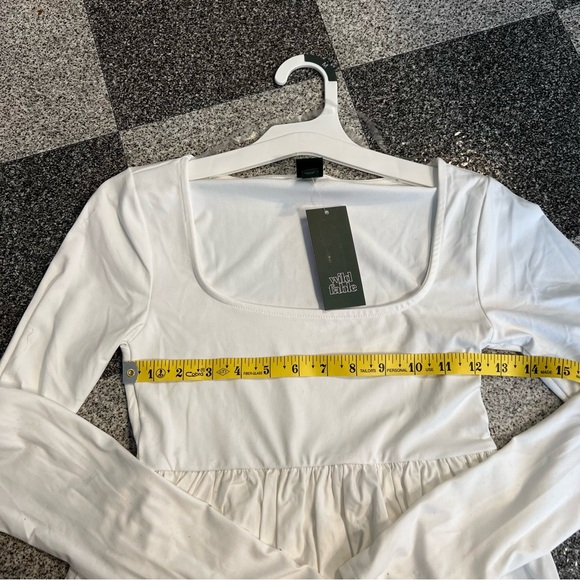 4/$20 NWT Wild Fable White Long Sleeve Peplum Blouse XS - Picture 4 of 9